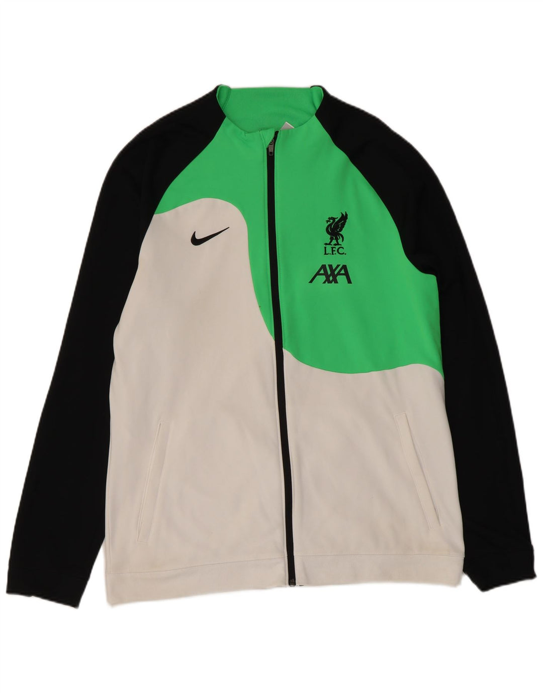 NIKE Herren-Trainingsanzug „Liverpool Slim Fit“, Top-Jacke, Größe L, Weiß, Farbblock
