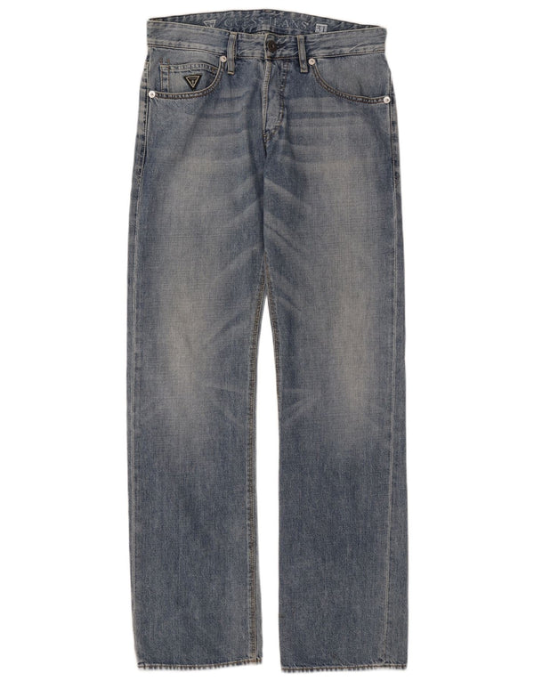 Guess Womens Straight Jeans W31 L34 Blue Cotton