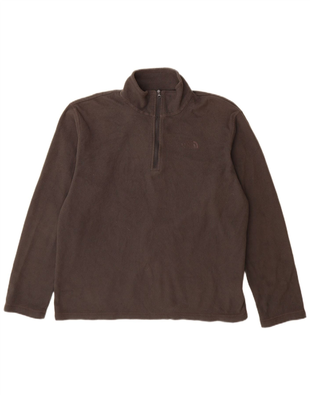 THE NORTH FACE Herren-Fleecepullover mit Reißverschluss am Hals, mittelgraues Polyester
