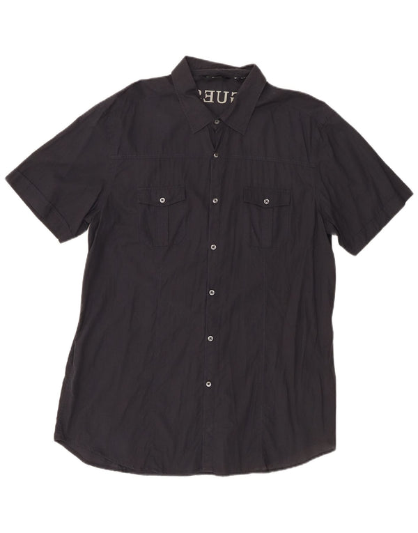 Guess By Marciano Mens Tall Graphic Kurzarmhemd 2XL Schwarz Baumwolle