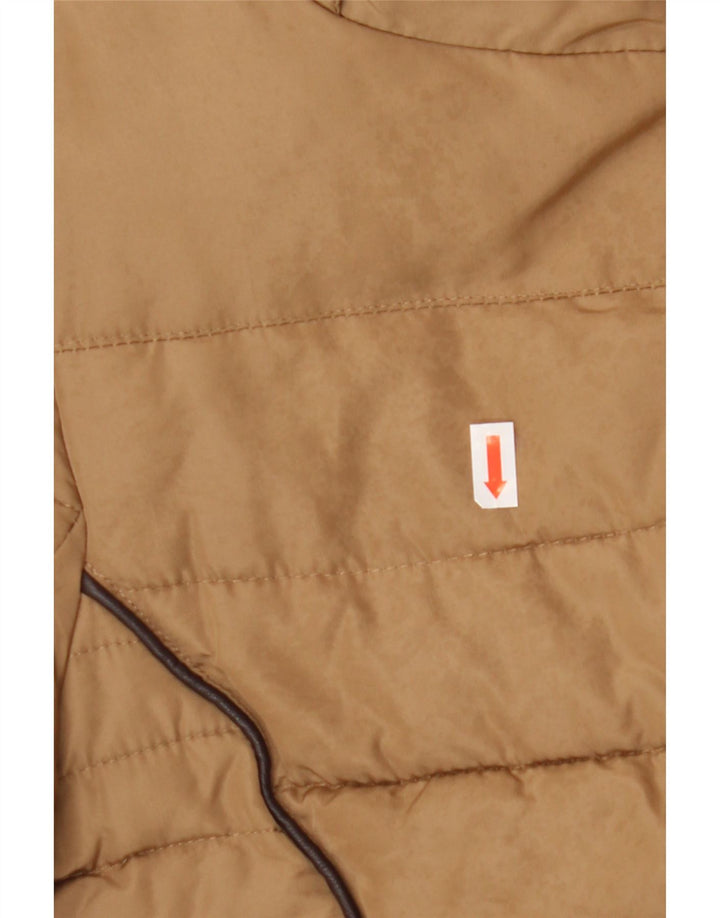 Zara Damen Wattierte Jacke UK 16 Large Braun Polyester