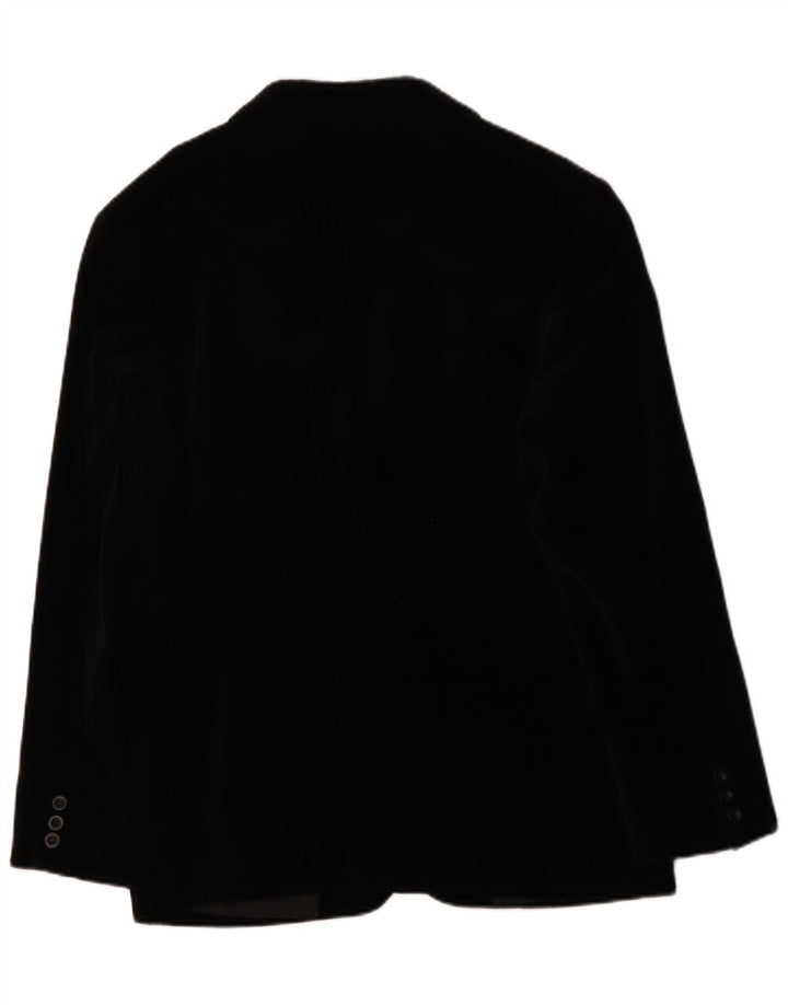 Impuls Herren-Blazer aus Samt mit 3 Knöpfen, Gr. 40, Größe L, Schwarz, Baumwolle