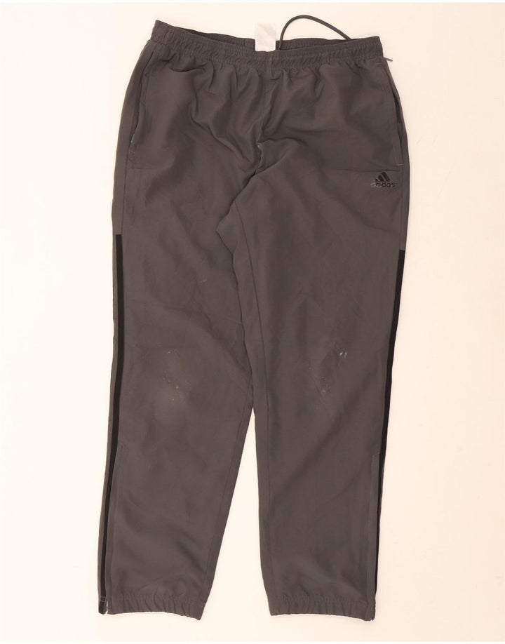 Adidas Herren-Trainingshose, Jogginghose, groß, grau, Polyester