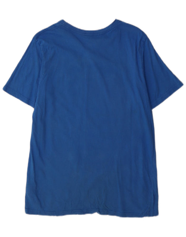 Adidas Herren Grafik T-Shirt Top Große blaue Baumwolle