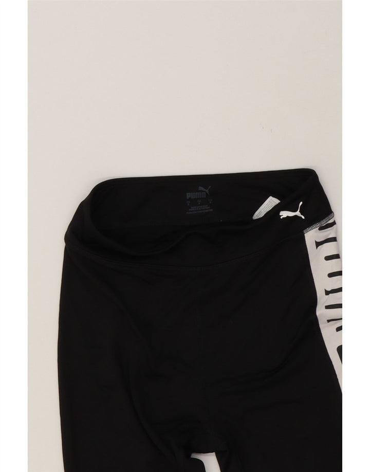 PUMA Womens Graphic Leggings UK 8 Small  Black Colourblock Polyester Vintage Puma and Second-Hand Puma from Messina Hembry 