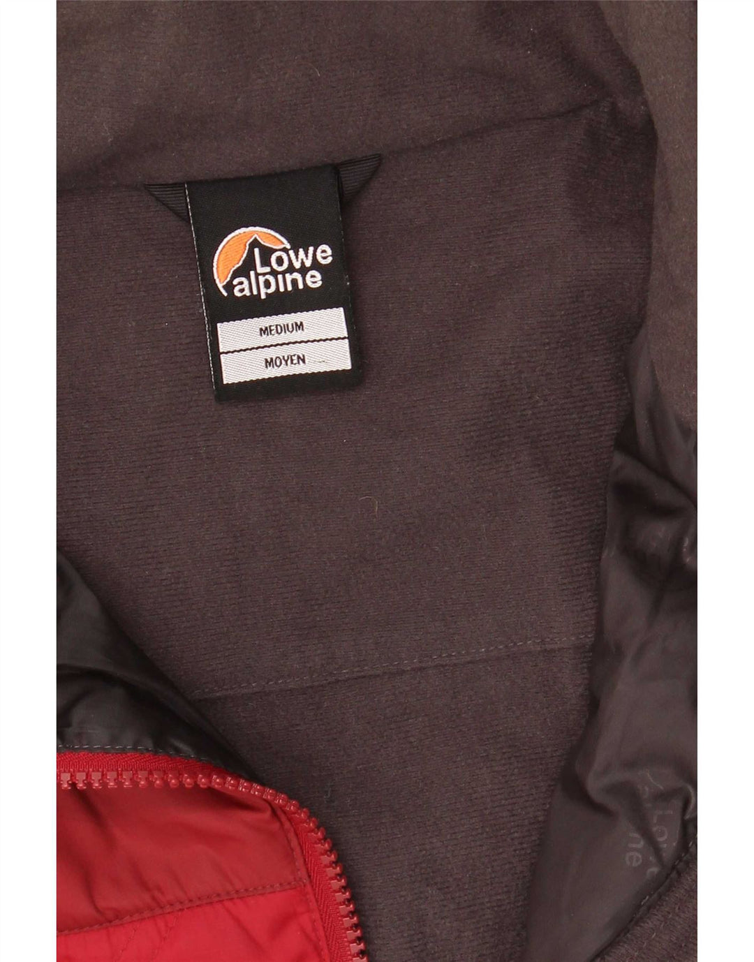 Lowe Alpine Wattierte Herrenjacke UK 38 Mittelrotes Colourblock-Nylon
