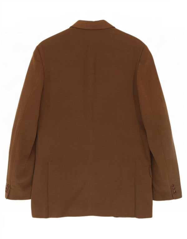 Massimo Dutti Herren-Blazer mit 3 Knöpfen, EU 46, klein, braune Baumwolle