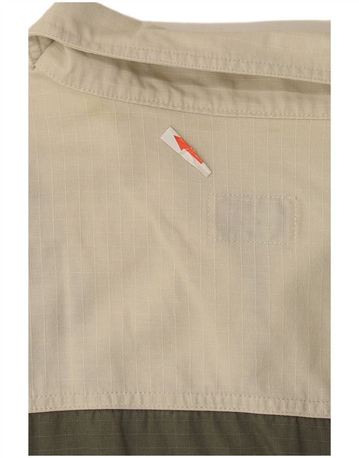 Jacques Lorant Herren Kurzarm-Pullover-Hemd, Mittelkhaki, Farbblock