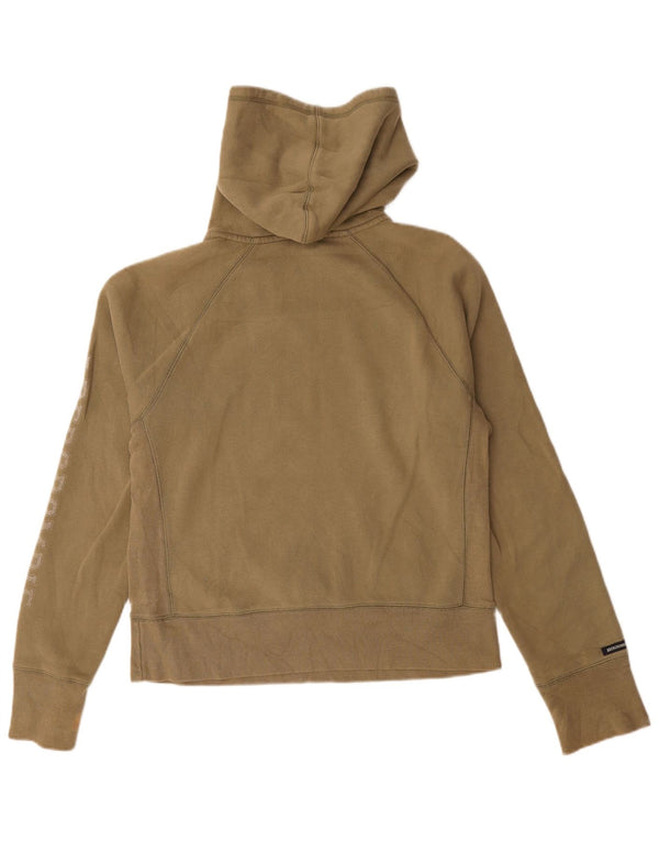 Abercrombie & Fitch Damen-Kapuzenpullover mit Grafik, UK 16, Größe L, Khaki, Baumwolle