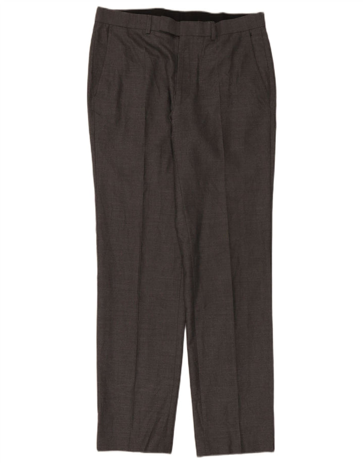 Marks & Spencer Herren-Anzughose mit maßgeschneiderter Passform, gerade, W32, L33, Grau
