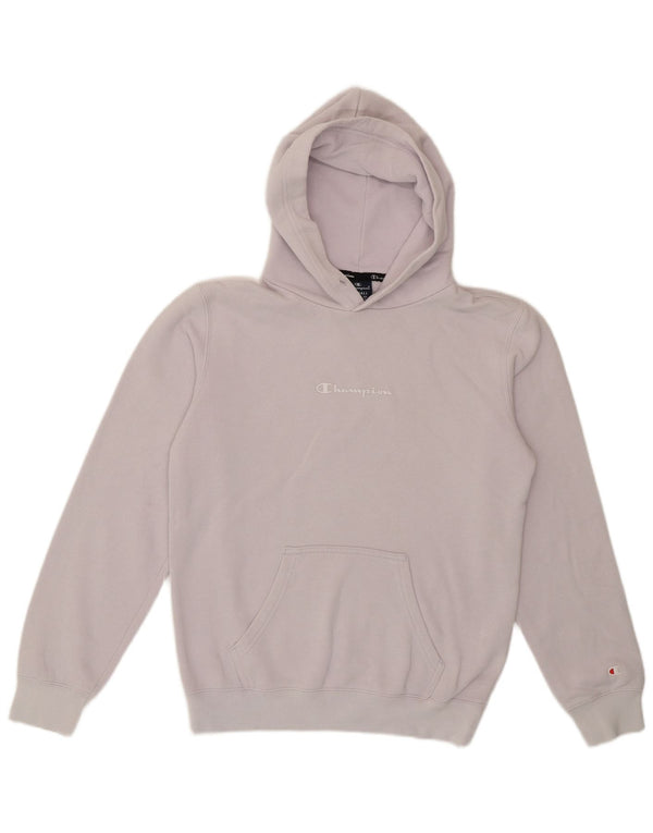 Champion Womens Graphic Oversized Hoodie Pullover UK 6 XS Lila Baumwolle