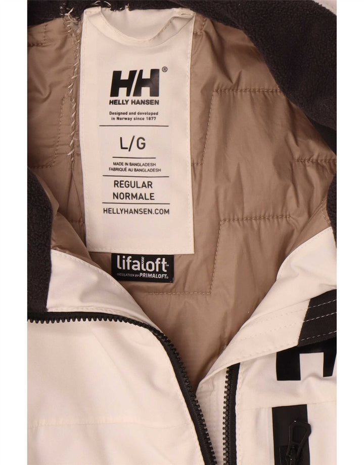 Helly Hansen Herren-Windbreaker-Jacke mit Grafik, UK 40, Größe L, Weiß, Polyester