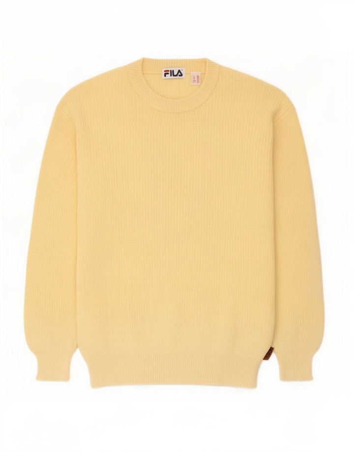Fila Herren-Pullover mit Rundhalsausschnitt, IT 50, mittelgelbe Baumwolle