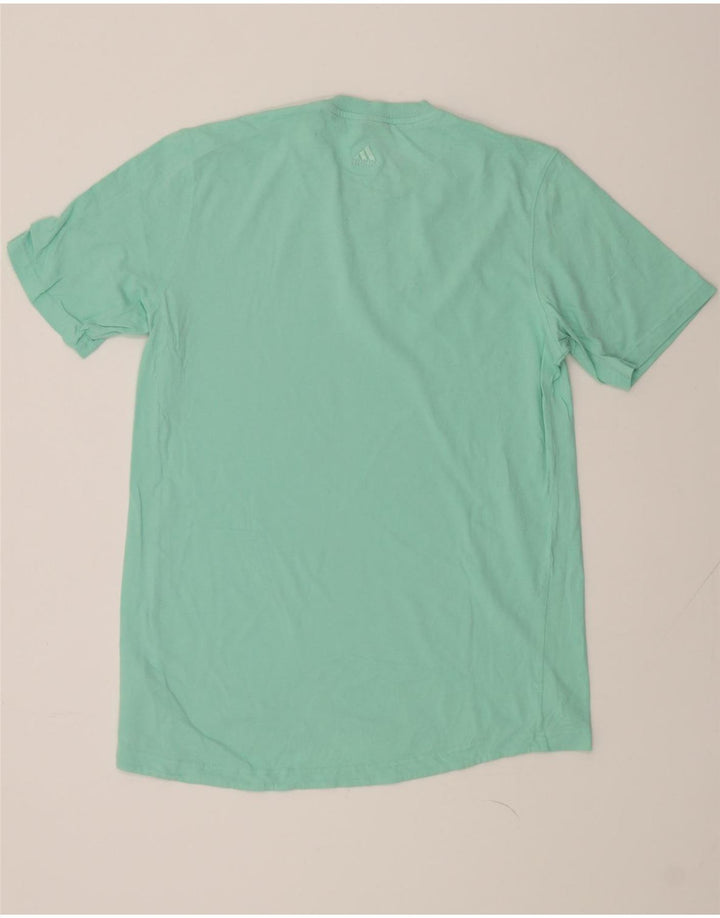 ADIDAS Mens Graphic T-Shirt Top Medium Turquoise Cotton Vintage Adidas and Second-Hand Adidas from Messina Hembry 