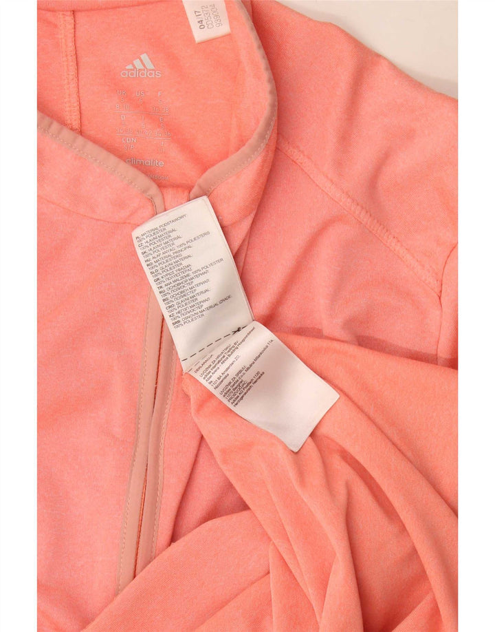 Adidas Damen Climalite Top Langarm UK 8/10 Small Rosa Polyester