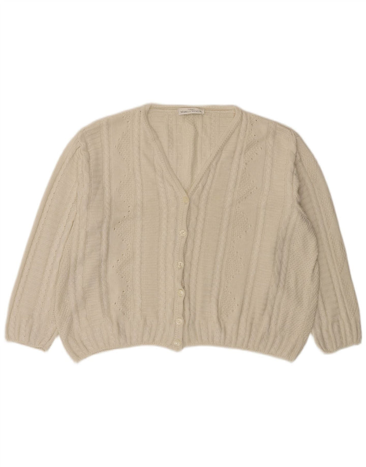 Marks & Spencer Damen-Strickjacke in Übergröße, Gr. 18, XL, Weiß