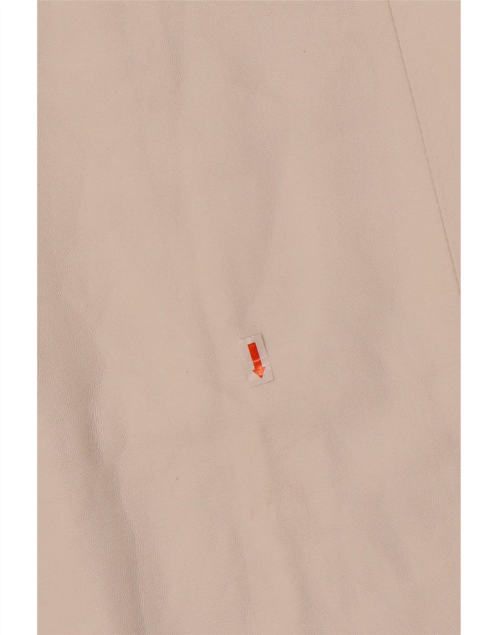 Vintage Damen Lederrock IT 48 XL W32 Weiß