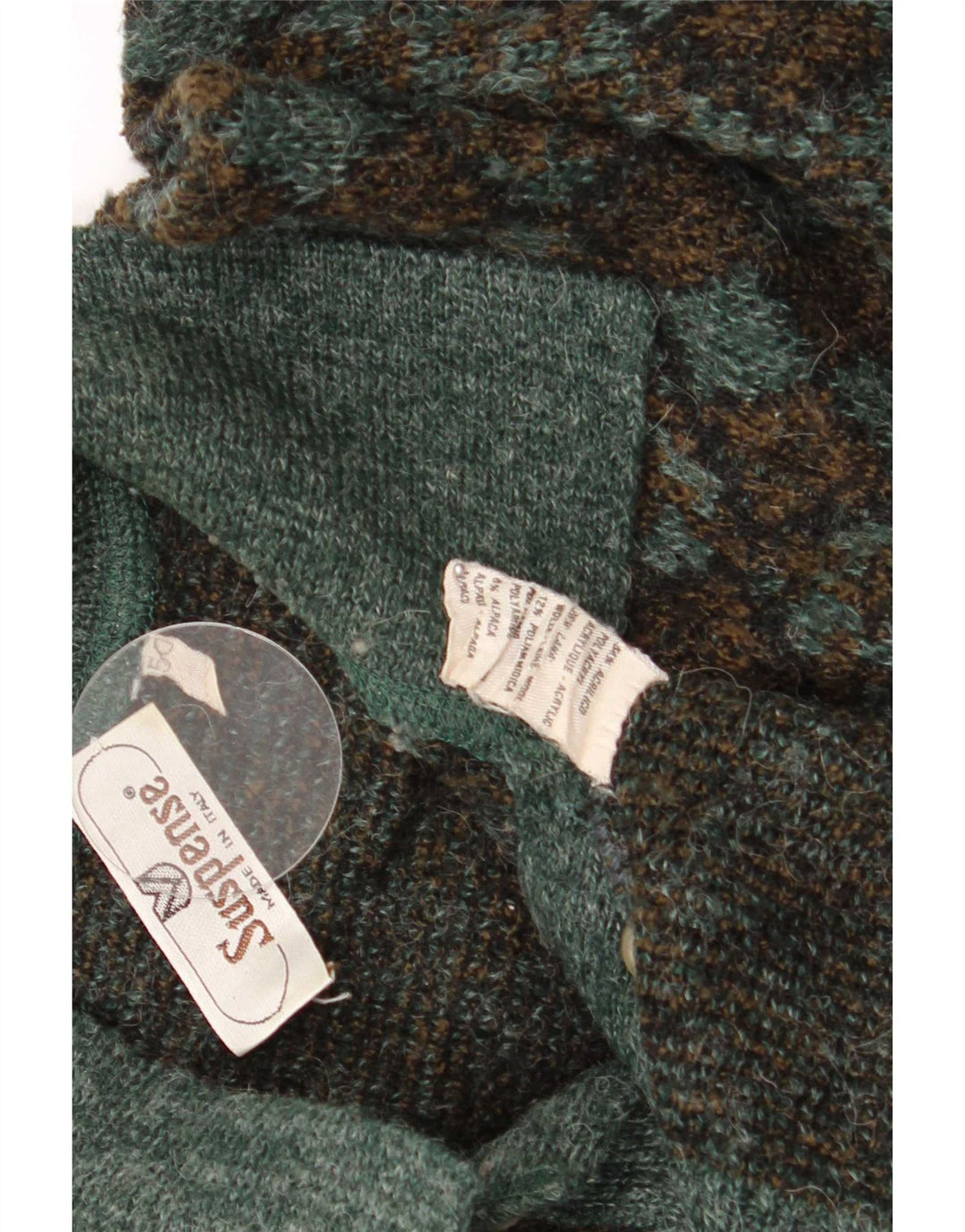 Suspense Herren-Pullover mit Rollkragen, IT 50, mittelgrün, Argyle/Diamant