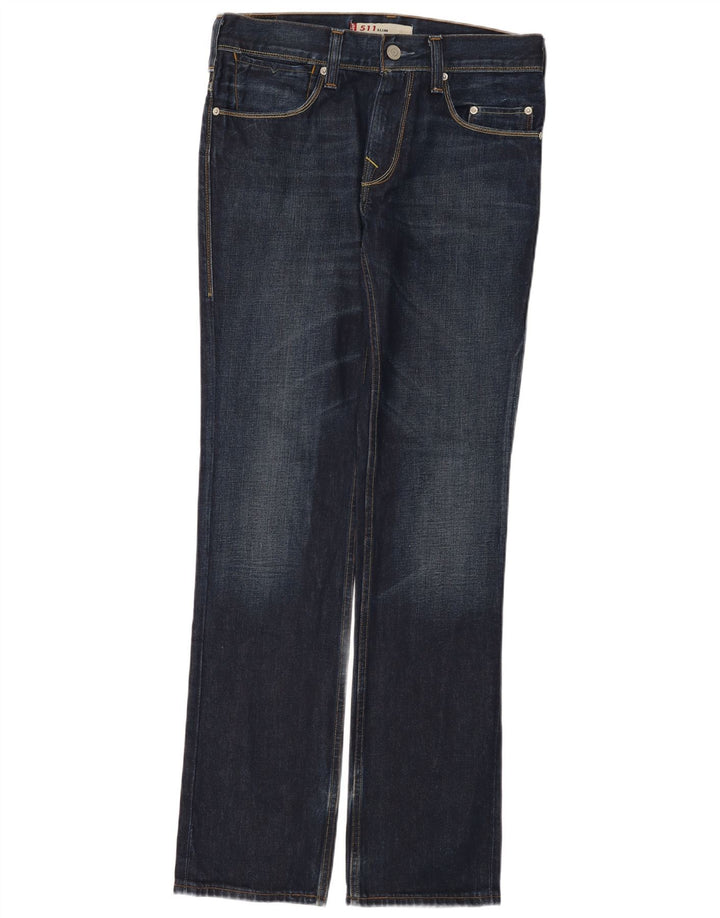 Levi's Damen 511 Slim Jeans W33 L34 Marineblaue Baumwolle
