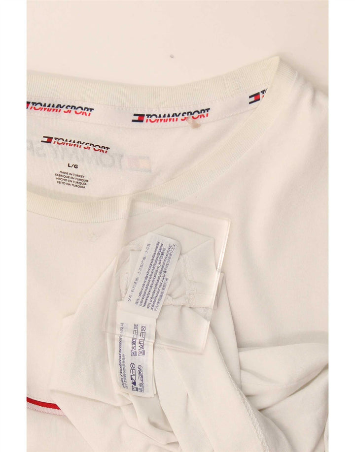 Tommy Hilfiger Herren T-Shirt Top Large Weiß Baumwolle