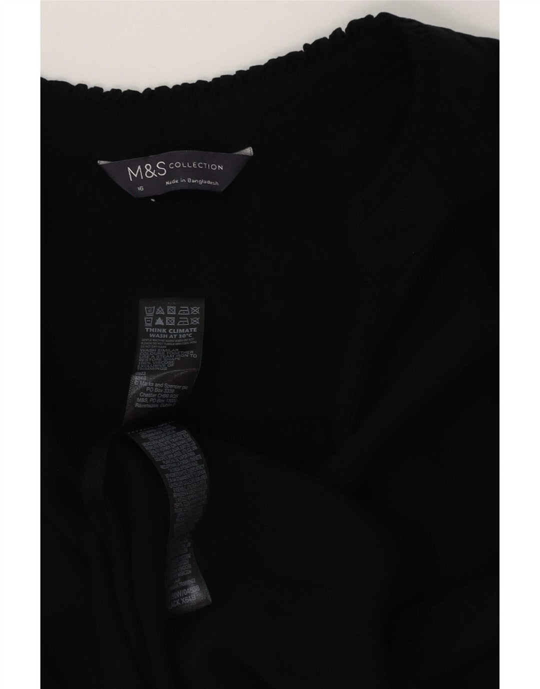 Marks & Spencer Damen-Blusenoberteil in Übergröße, Gr. 40, Größe L, Schwarz, Viskose