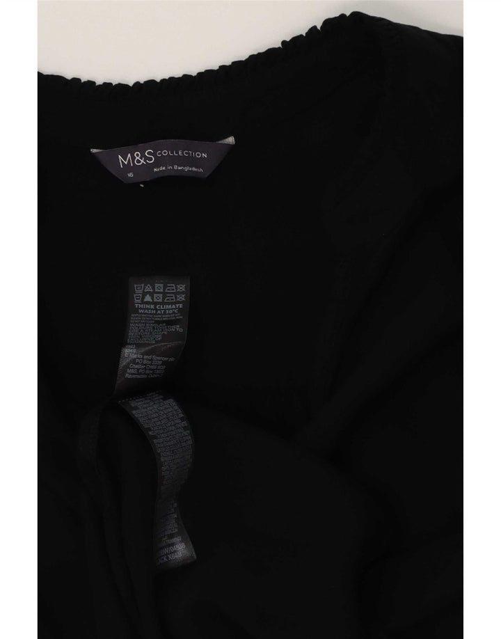 Marks & Spencer Damen-Blusenoberteil in Übergröße, Gr. 40, Größe L, Schwarz, Viskose