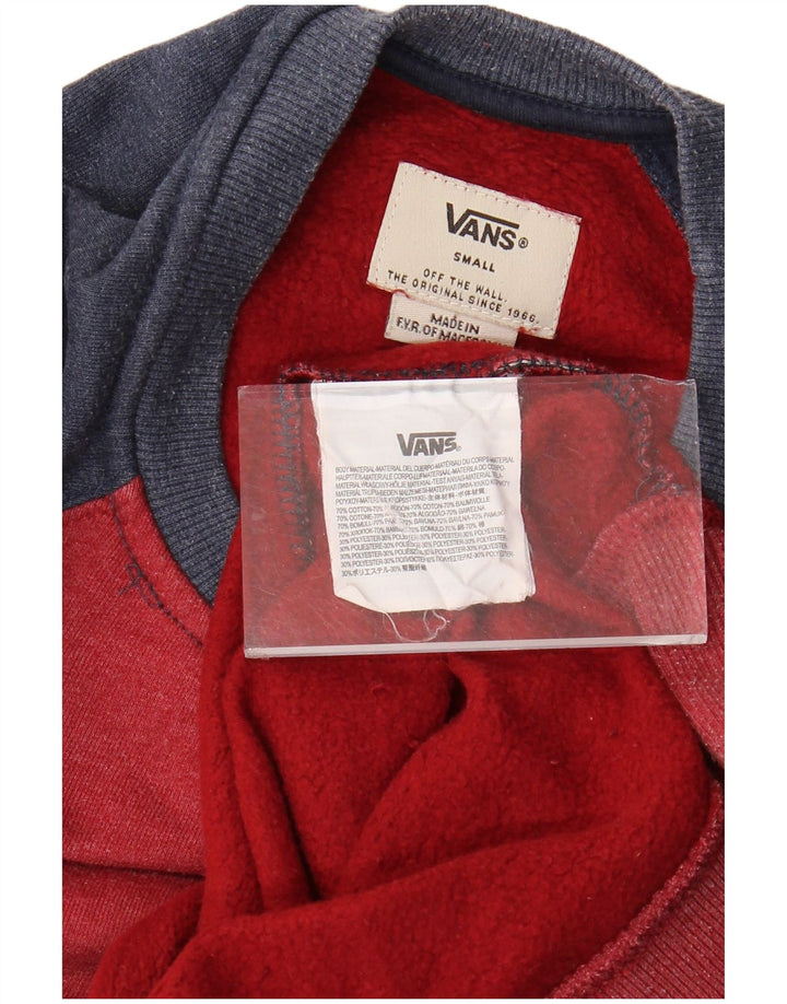 VANS Herren-Sweatshirt, Pullover, klein, rot, Colourblock-Baumwolle
