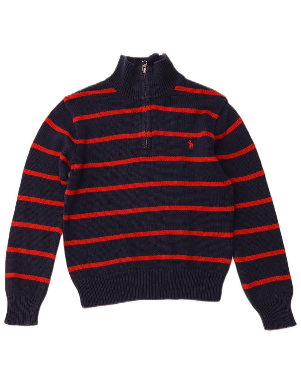 POLO RALPH LAUREN Jungen-Pullover mit Reißverschluss am Hals, 7–8 Jahre, Größe S, Marineblau
