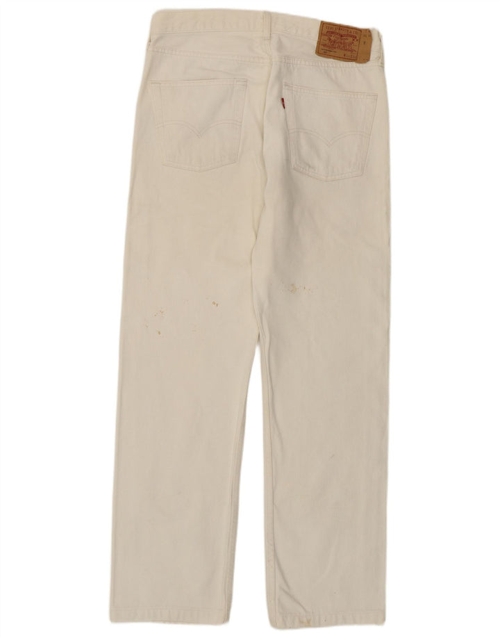 Levi's Herren 501 Straight Jeans W34 L31 Weiße Baumwolle
