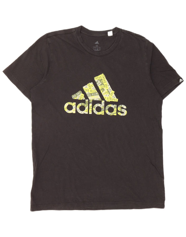 Adidas Mens Graphic T-Shirt Top Medium Black Cotton
