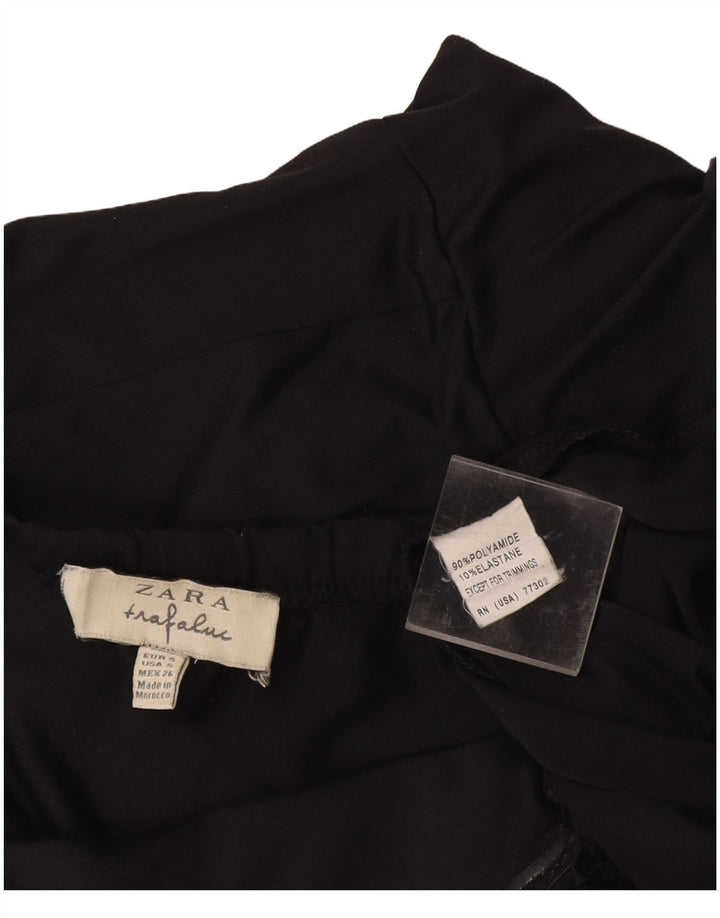 Trägerloses Schößchenkleid von Zara für Damen, UK 10, Größe S, Schwarz, Polyamid