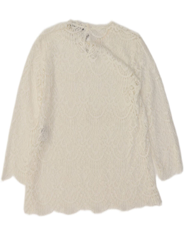 ZARA Womens Blouse Top UK 12 Medium White Cotton