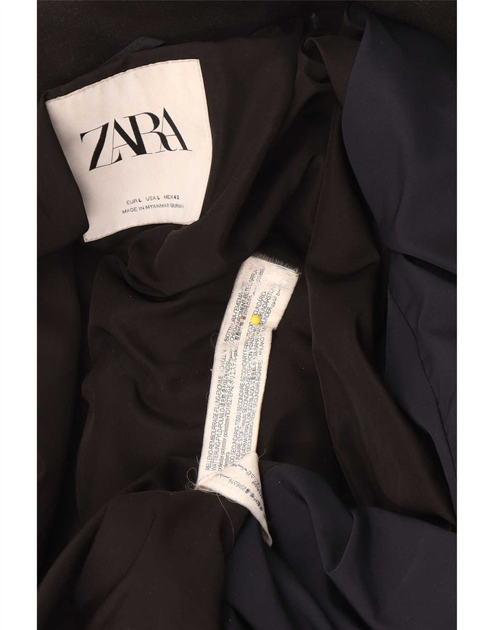 Zara Herren Wattierte Jacke UK 40 Large Marineblau Polyester