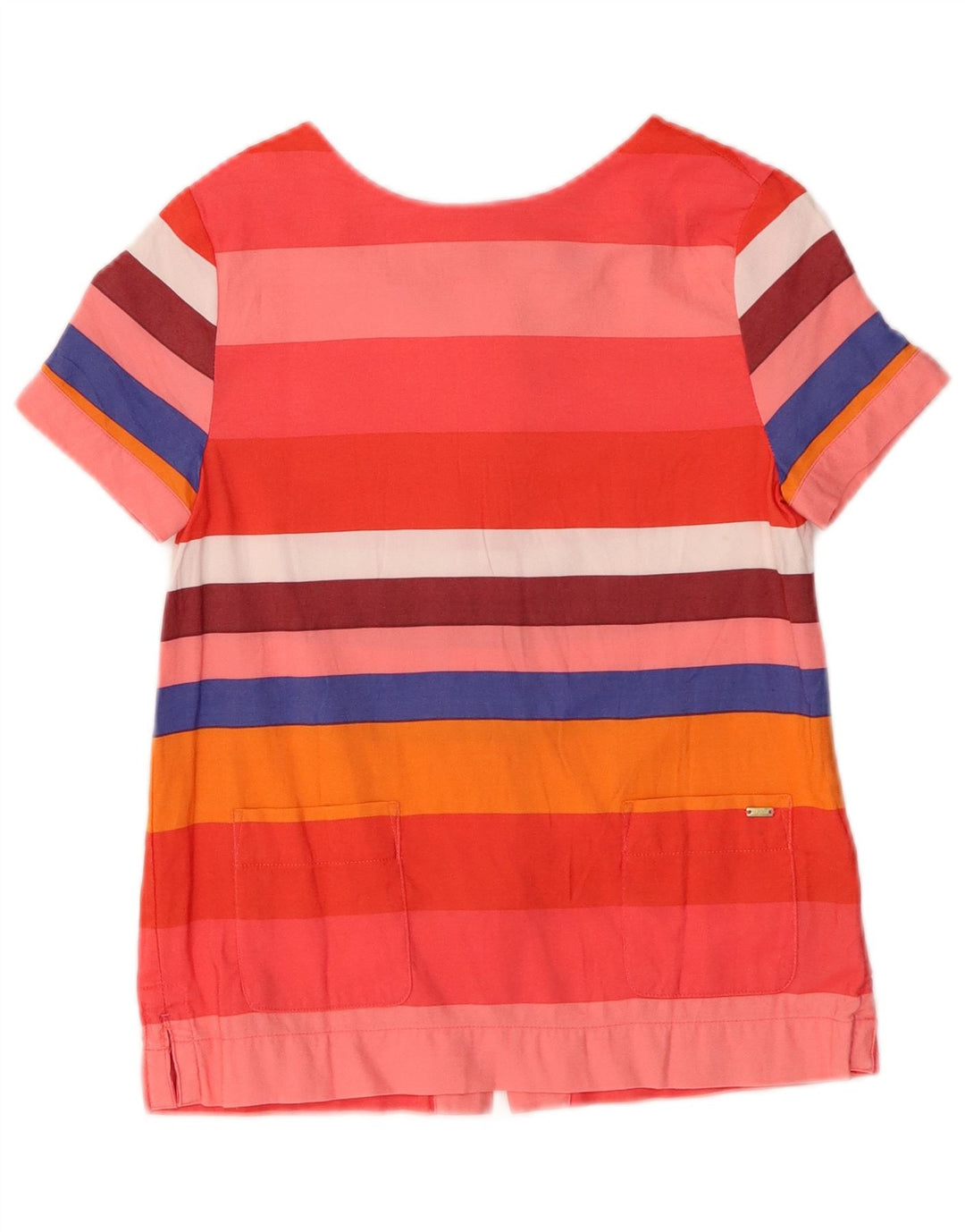 TOMMY HILFIGER Mädchen Bluse Top 8-9 Jahre mittelrot gestreift Viskose