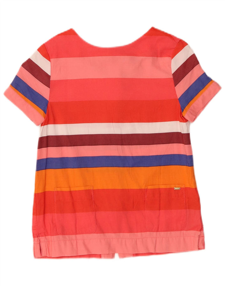 TOMMY HILFIGER Mädchen Bluse Top 8-9 Jahre mittelrot gestreift Viskose