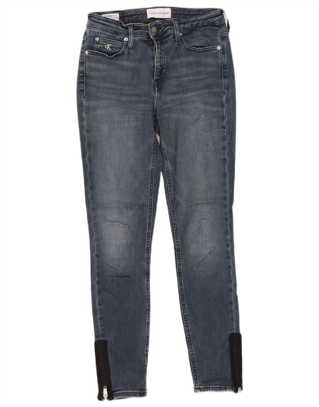 CALVIN KLEIN Damen Mid Rise Skinny Jeans W28 L27 Blaue Baumwolle