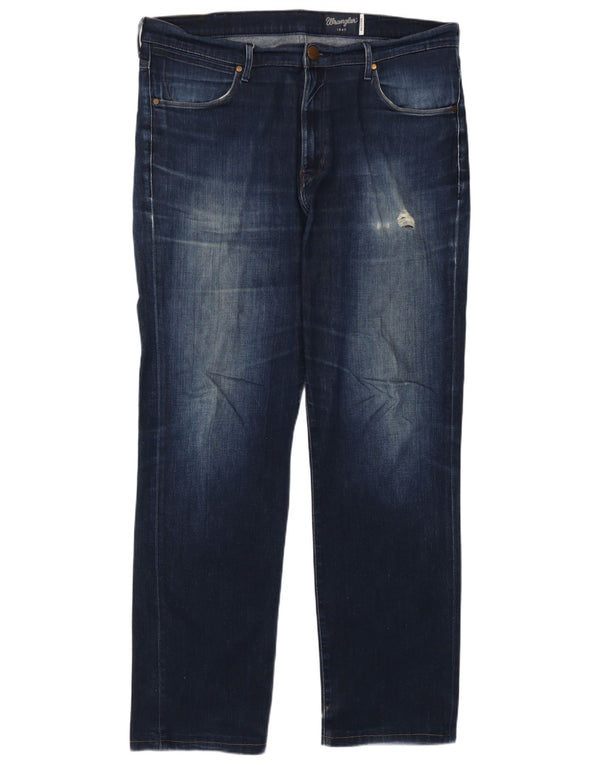 Wrangler Womens Arizona Straight Jeans W38 L31 Navy Blue Cotton