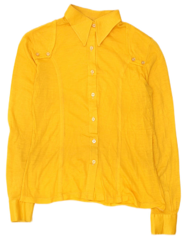 Vintage Damen Shirt UK 10 Small Gelb