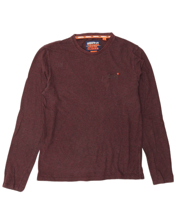 SUPERDRY Mens Top Long Sleeve Large Burgundy