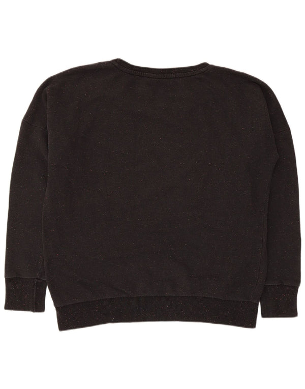 Puma Damen-Sweatshirt in Übergröße, Gr. 16, Größe L, schwarz gefleckte Baumwolle