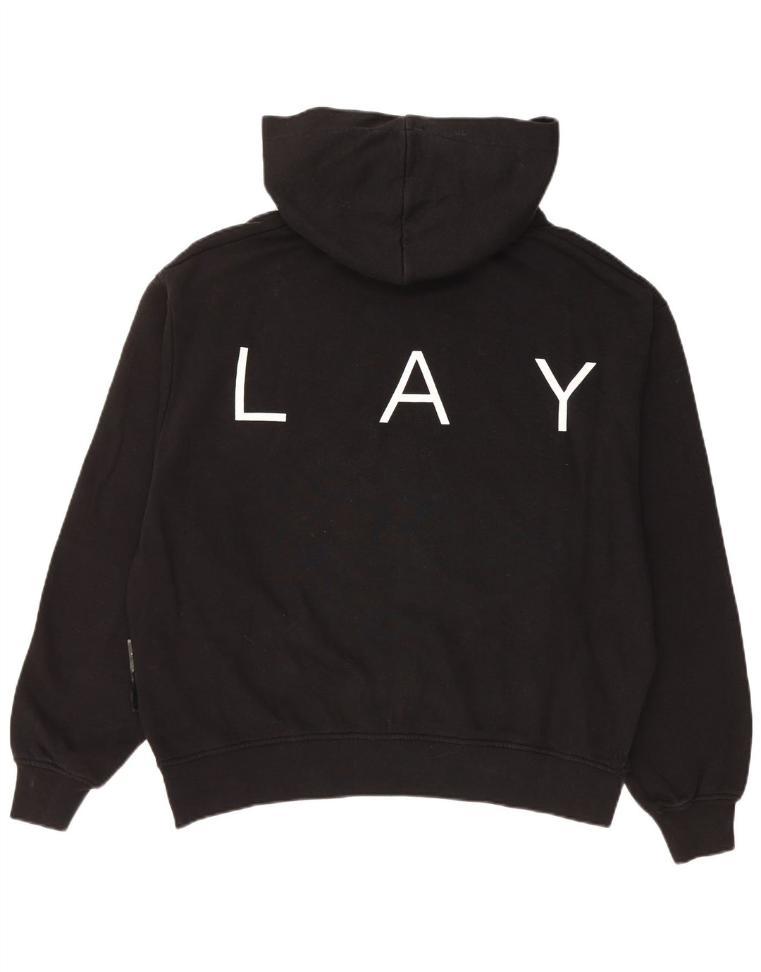 REPLAY Damen-Pullover mit übergroßem grafischem Kapuzenpullover, Gr. 10, Größe S, Schwarz, Baumwolle