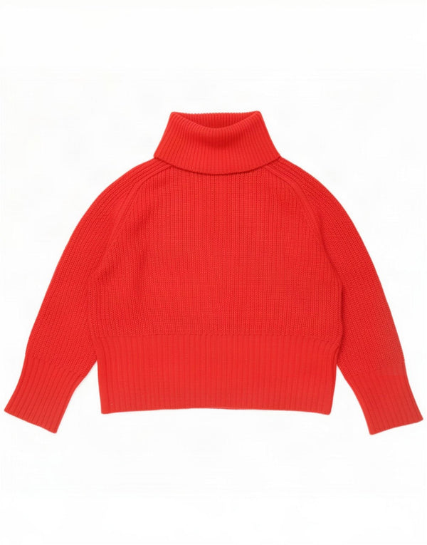 Zara Damen-Pullover mit Rollkragen, übergroß, UK 14, Mittelrot, Acryl