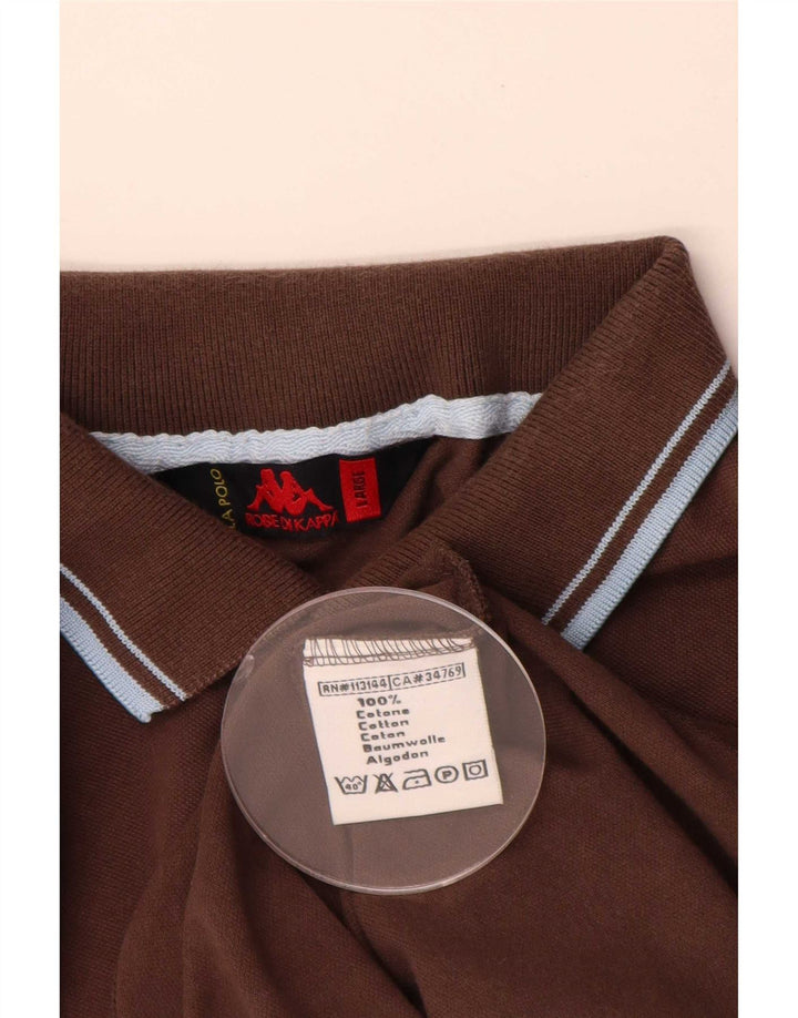 Kappa Herren-Poloshirt, große braune Baumwolle