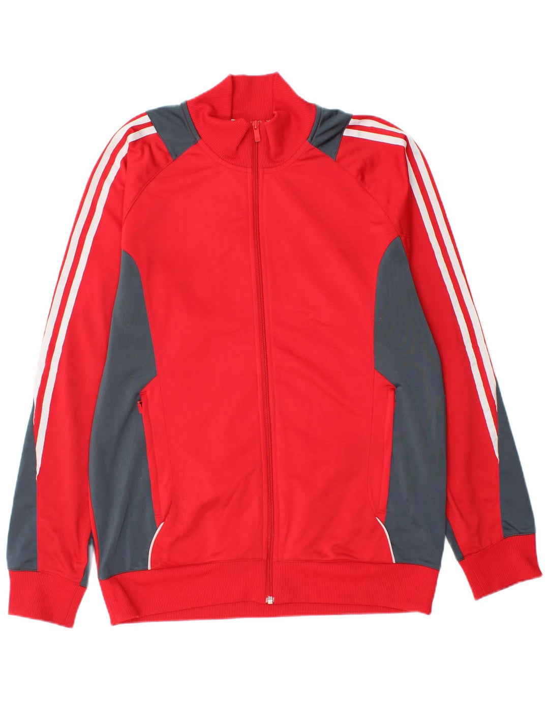 ADIDAS Herren-Trainingsanzug-Top-Jacke, UK 42/44, großes rotes Farbblock-Polyester