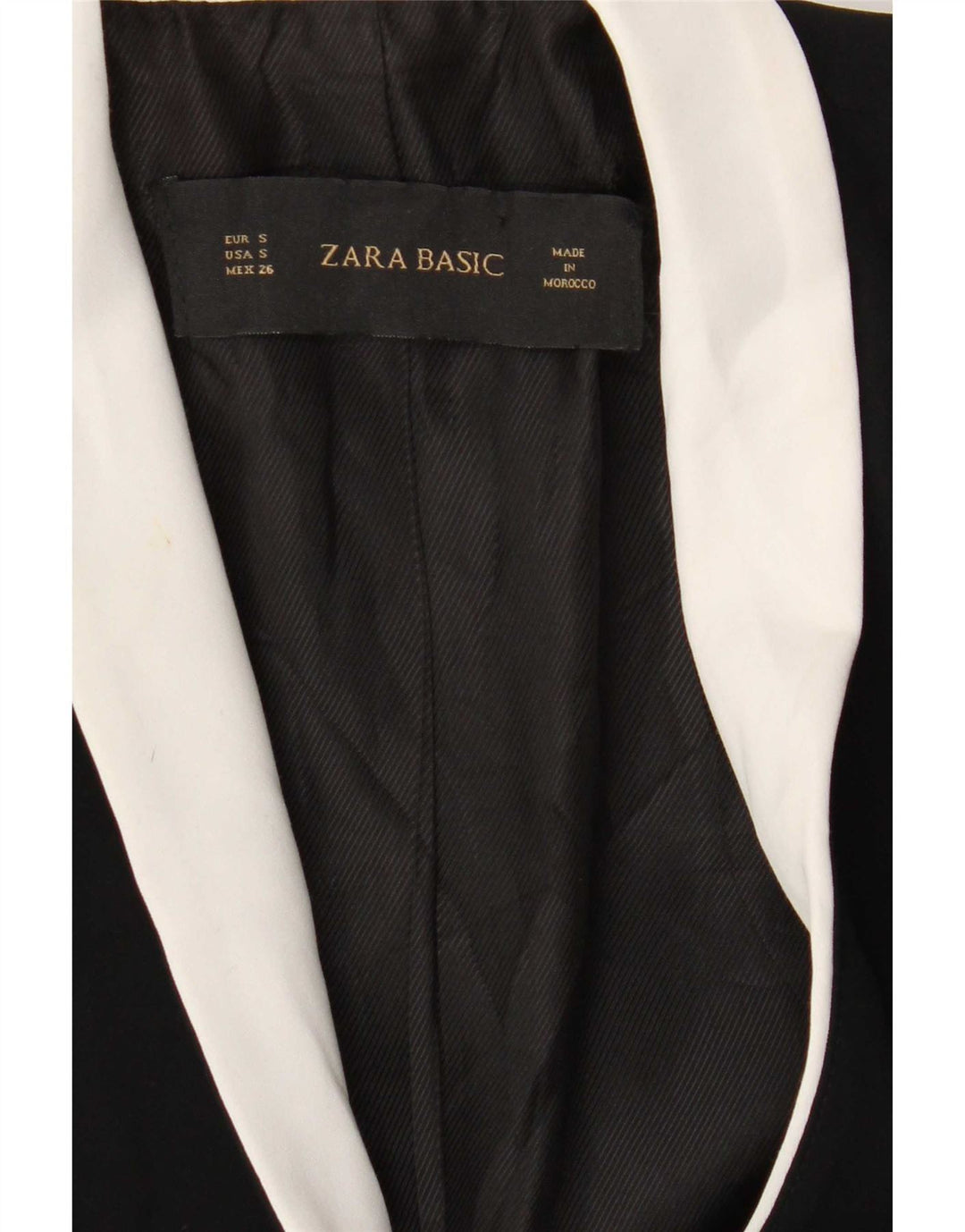 Zara Damen-Blazerjacke mit 1 Knopf, Gr. 10, Größe S, Schwarz, Colourblock-Polyester