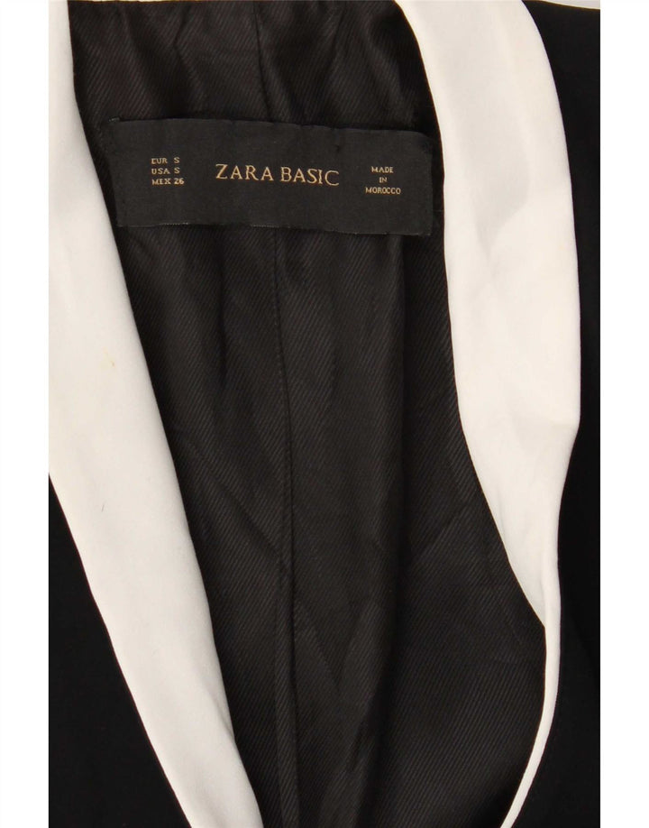 Zara Damen-Blazerjacke mit 1 Knopf, Gr. 10, Größe S, Schwarz, Colourblock-Polyester
