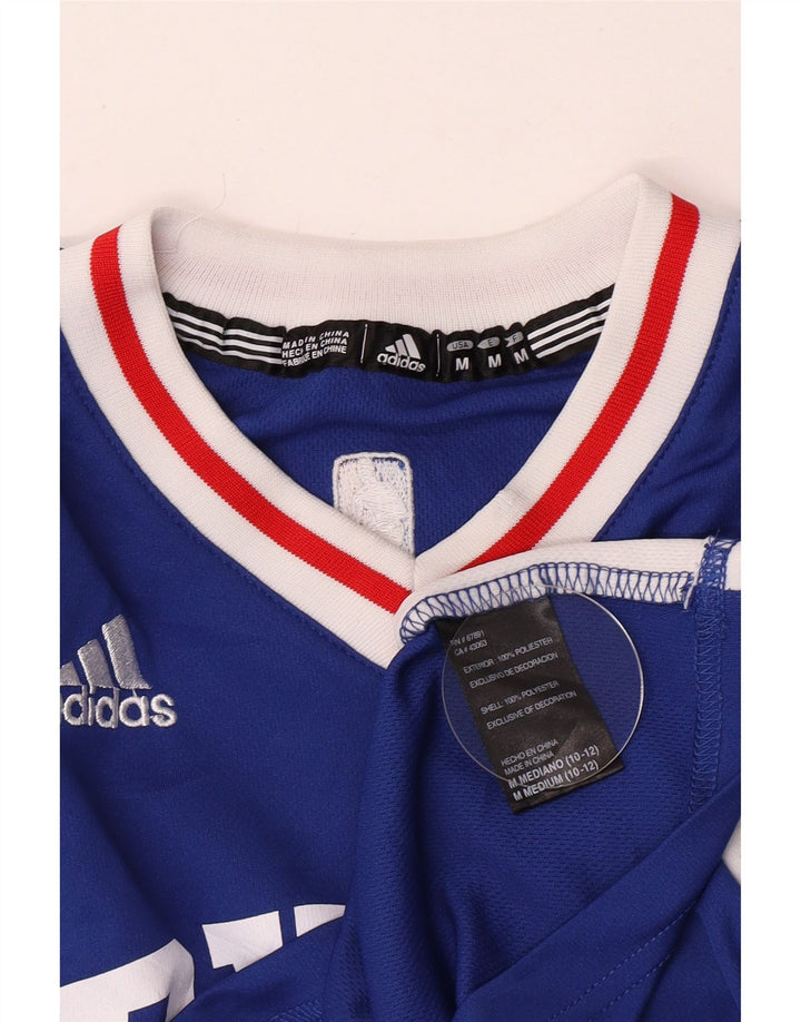 Adidas Jungen Grafik-T-Shirt, 11–12 Jahre, mittelblaues Farbblock-Polyester