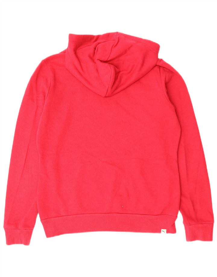 PUMA Damen Graphic Hoodie Pullover UK 10 Small Rot Baumwolle