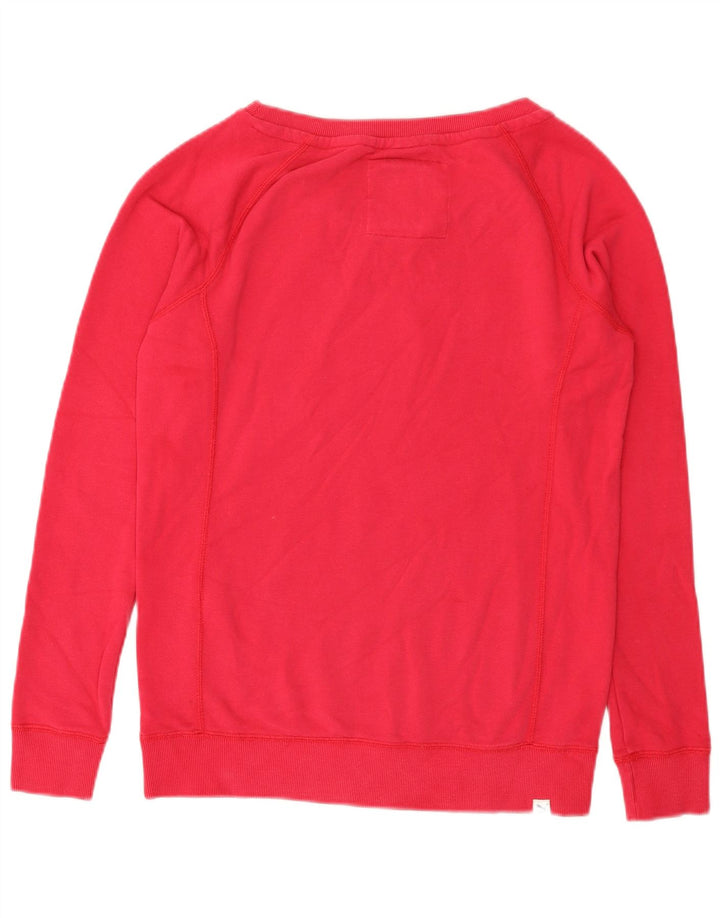Puma Womens Graphic Sweatshirt Pullover UK 12 Mittelrosa Baumwolle