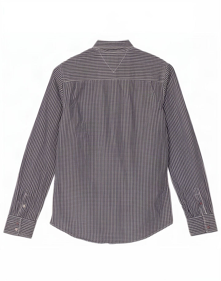 Tommy Hilfiger Herrenhemd, groß, marineblau, Gingham-Baumwolle